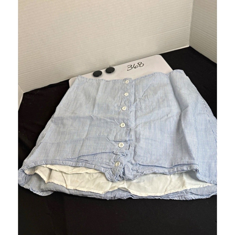 Honey Belle Women's Blue/White Striped Button Front Mini Skirt Size S